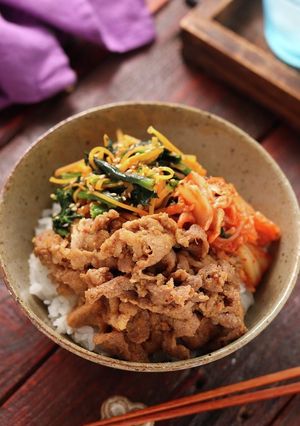 豚こまビビンバ丼-レシピのメイン写真