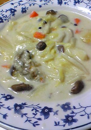 残り物食材活用★白菜と牡蠣のシチュー風-レシピのメイン写真