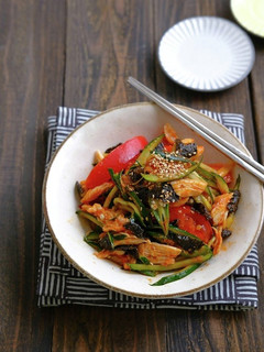 鶏ささみと夏野菜の韓国風サラダ-レシピのメイン写真