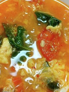 キムチとトマトと玉子のスープ-レシピのメイン写真