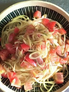 簡単 ミョウガとトマトの冷製パスタ-レシピのメイン写真
