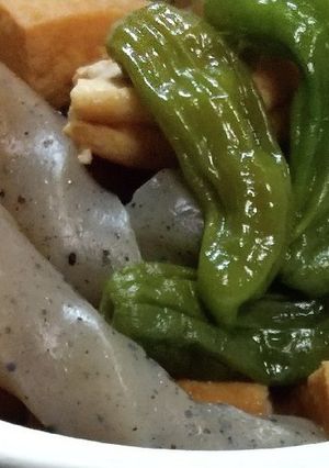 こんにゃく、しし唐、厚揚げの煮物-レシピのメイン写真