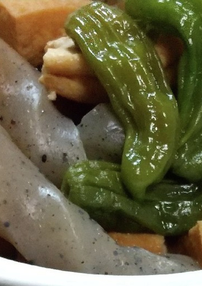 こんにゃく、しし唐、厚揚げの煮物-レシピのメイン写真