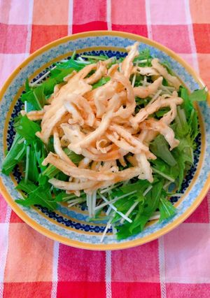 おあげさんと水菜のサラダ-レシピのメイン写真