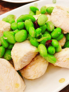 鶏むね肉と枝豆のペペロンチーノ-レシピのメイン写真