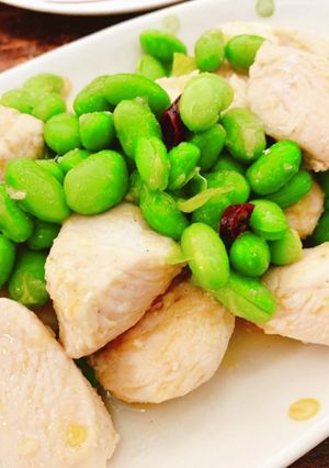 鶏むね肉と枝豆のペペロンチーノ-レシピのメイン写真
