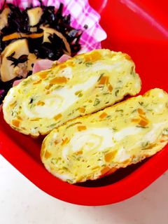 たまご1個 にんじん青のり玉子焼き-レシピのメイン写真