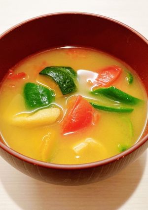 夏野菜のみそ汁-レシピのメイン写真