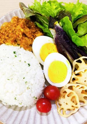 揚げ野菜とキーマカレー-レシピのメイン写真