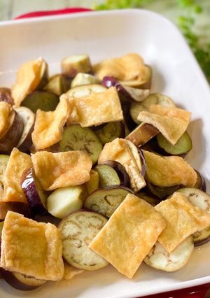 味染み薄揚げとナスのレンジ蒸し-レシピのメイン写真