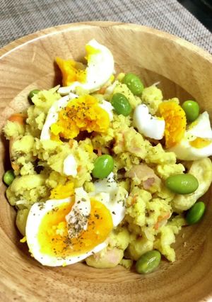 レンジで簡単！ポテトサラダ、カレー味-レシピのメイン写真