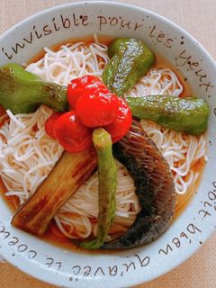 ☆夏野菜の煮浸しぶっかけ冷やしそうめん☆-レシピのメイン写真