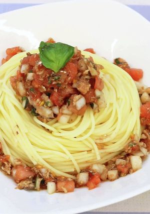 いわし缶とバルサミコ酢の冷製パスタ-レシピのメイン写真