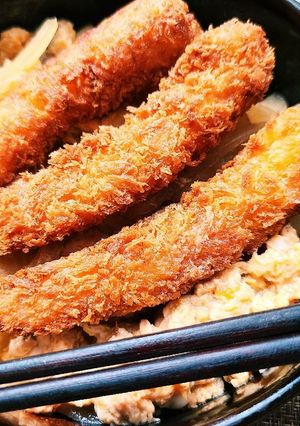 冷凍えびで簡単！豪華！えびフライ玉子丼！-レシピのメイン写真