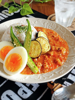レンジで簡単!トマトの無水キーマカレー。-レシピのメイン写真