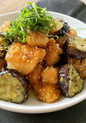 なすと鶏肉のごま味噌甘辛いため-レシピのメイン写真