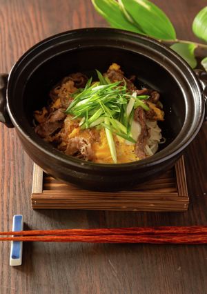 牛肉と卵の土鍋焼きライスパスタ-レシピのメイン写真