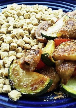 犬ご飯　鶏ハツの夏野菜炒め-レシピのメイン写真