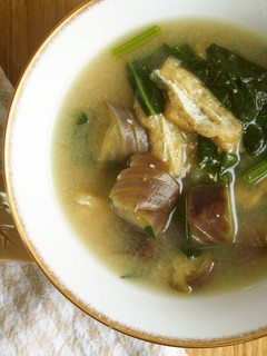 茄子ほうれん草の味噌汁♪柔らかな口当たり-レシピのメイン写真
