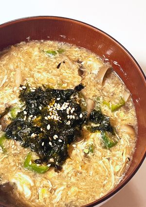 しめじとオクラのかき玉とうふスープ-レシピのメイン写真