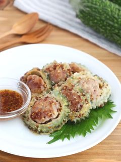 ゴーヤの肉詰めハニーマスタードソース-レシピのメイン写真