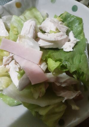 レタスとささみとハムサラダ-レシピのメイン写真
