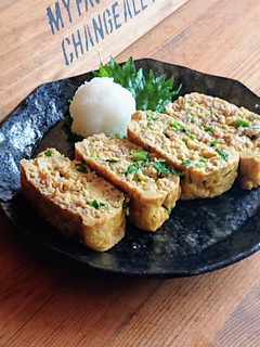 鶏そぼろとおネギの玉子焼き-レシピのメイン写真