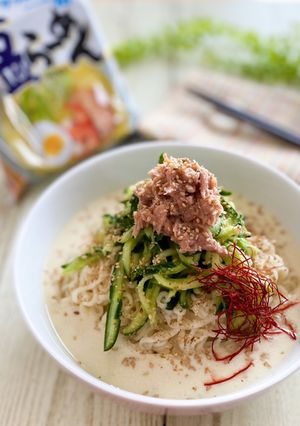 ツナきゅうり 冷やし豆腐クリームラーメン-レシピのメイン写真