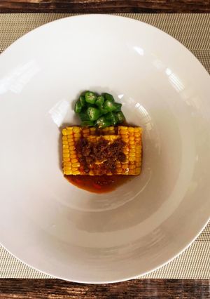 とうもろこしとオクラピリ辛辣油ダレ-レシピのメイン写真