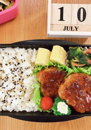 ハンバーグ弁当 21/7.10-レシピのメイン写真