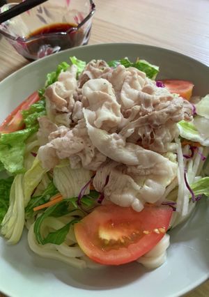 夏にサッパリ☆冷しゃぶサラダうどん☆簡単-レシピのメイン写真