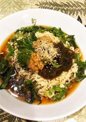 冷やしサッポロ一番　もずく納豆編-レシピのメイン写真