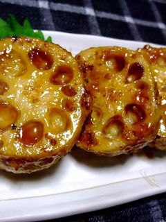 ご飯がすすむ♡つくねのれんこんはさみ焼き-レシピのメイン写真