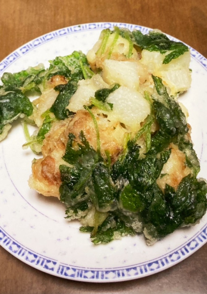 ベビーホタテと長芋と三つ葉のかき揚げ-レシピのメイン写真