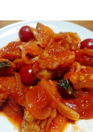 鶏もも肉のトマトソース煮込み-レシピのメイン写真