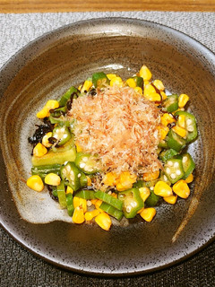 ヨウサマのおくらと焼きもろこしのお浸し-レシピのメイン写真