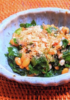 つるむらさきと納豆の梅和え-レシピのメイン写真