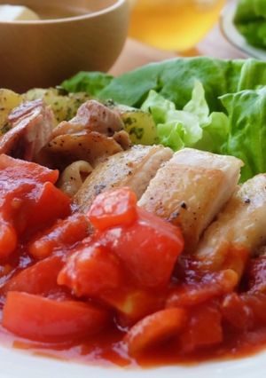 簡単♪ガーリックチキンのトマトソース-レシピのメイン写真