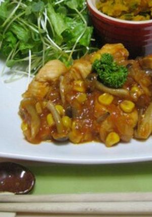 簡単★チキンとコーンのトマト煮-レシピのメイン写真