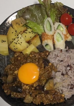 ナスと豆腐とひき肉のキーマカレープレート-レシピのメイン写真