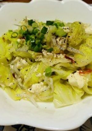 キャベツとしらすの豆腐ペペロンチーノ-レシピのメイン写真