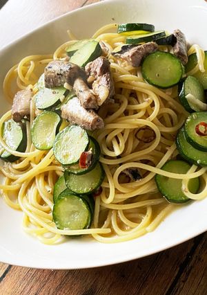 ズッキーニと鰯の水煮缶のパスタ-レシピのメイン写真