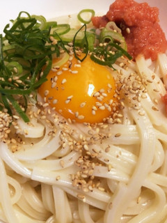 超楽々 めんたい釜玉温鈍作ります-レシピのメイン写真