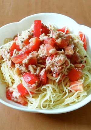ツナとトマトの冷製カッペリーニ-レシピのメイン写真