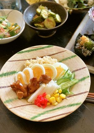 焼鳥缶詰のっけ!冷やしサッポロ一番-レシピのメイン写真