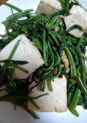 空芯菜と豆腐の炒め物-レシピのメイン写真