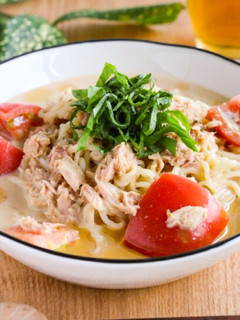 トマトとツナの冷やし豆乳味噌ラーメン-レシピのメイン写真