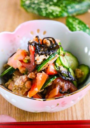 きゅうりとトマトのツナ塩昆布和え-レシピのメイン写真