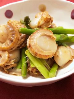 アスパラとベビーホタテの炒め物-レシピのメイン写真