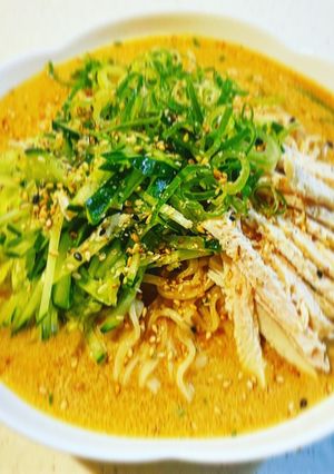 豆乳アーモンドミルクで冷たいサッポロ一番-レシピのメイン写真